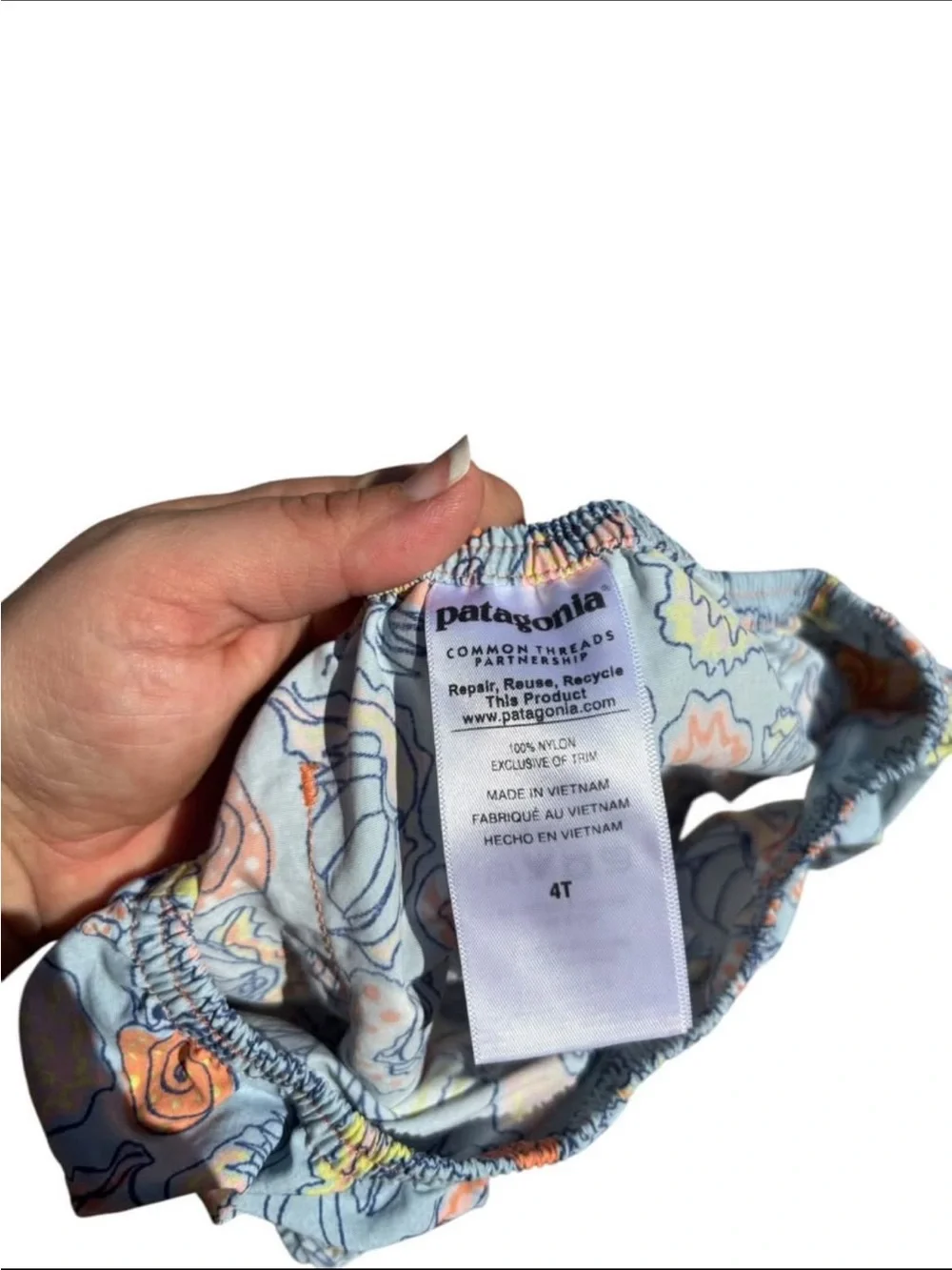 Patagonia Blue Seashell Print Swim Diaper Cover